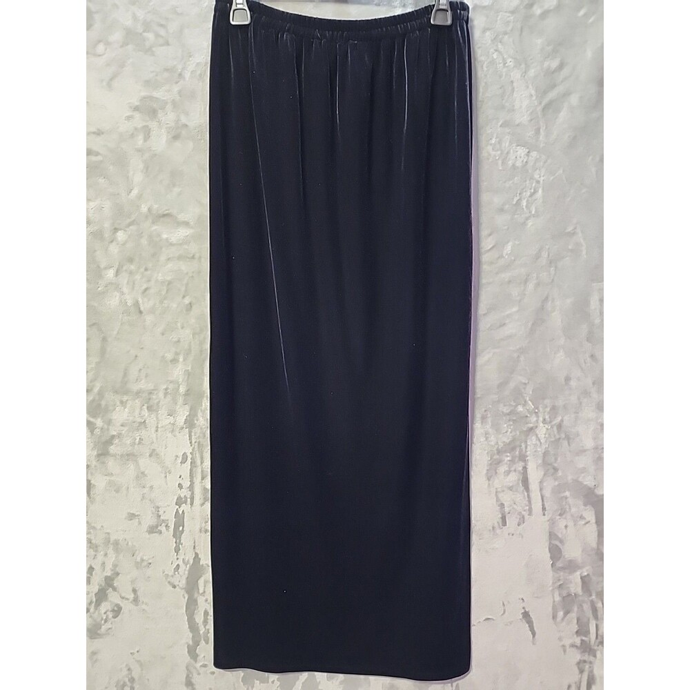 Vintage Jeanne Alexander Maxi Skirt Black L Velvet  Cottagecore Boho Classic EUC